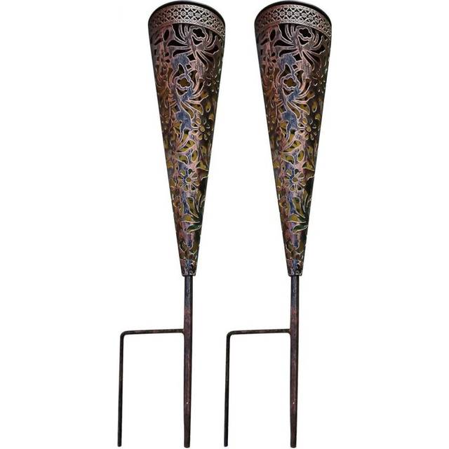 2 Pcs Metal Solar Lights Garden For Outside Garden Decoration