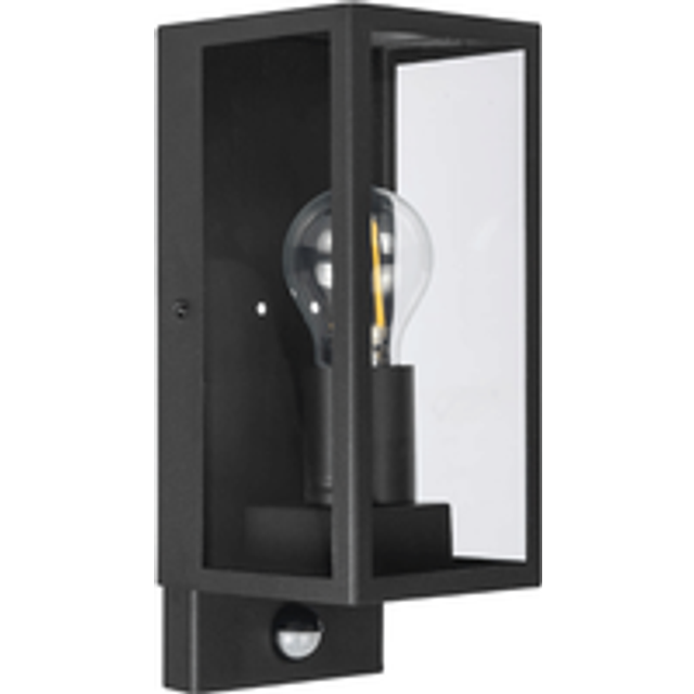 Luceco Azurar Wall Lantern with PIR GU10 Black, Black