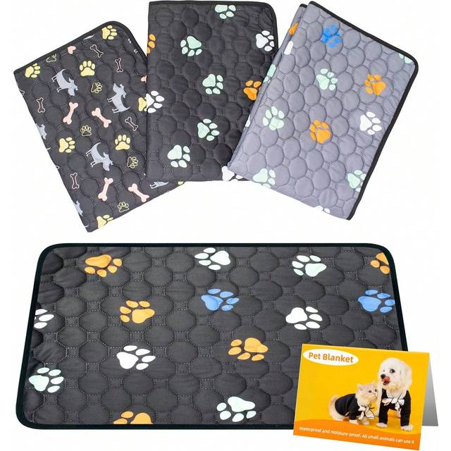 1 st. Tvättbar För Hundar Återanvändbar Valp Potträning Skridssäker Vattentät Snabb Absorption Matskål Tass Utskrift - Multifärgad (L,M,S,XL)