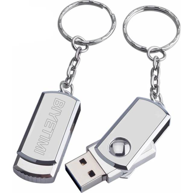 Pennor 64GB Hög hastighet USB Flash Drives 128GB USB2.0 för dator Mobiltelefon Metall Mini Pennor - Silver (64G,128G)