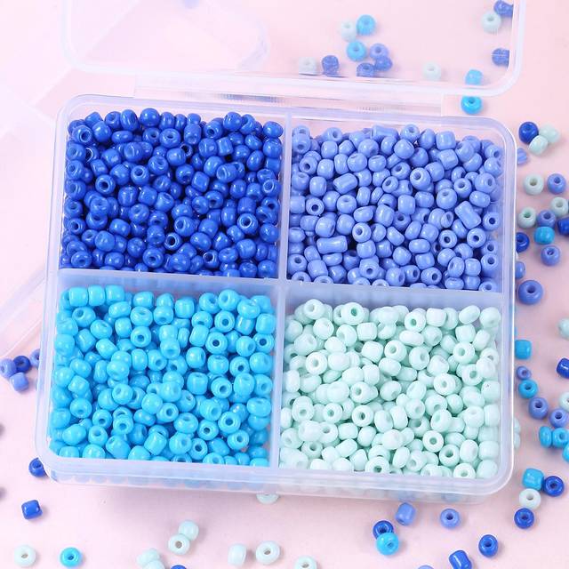 SHEIN 4 colors 1500pcs 3mm seed beads for women DIY bracelet necklace jewelry making
