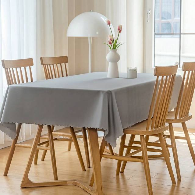 1st enfärgad duk, minimalistisk polyesterduk för hemmet - Ljusgrå (Multi-size)