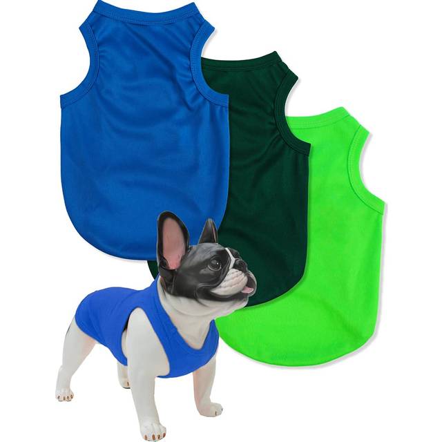SHEIN 3pcs Fluorescent Green Polyester Solid Color Anti-flea Shedding Reduction Heat Insulation Breathable Pet Vest Suitable For Indoor And Outdoor Cats And