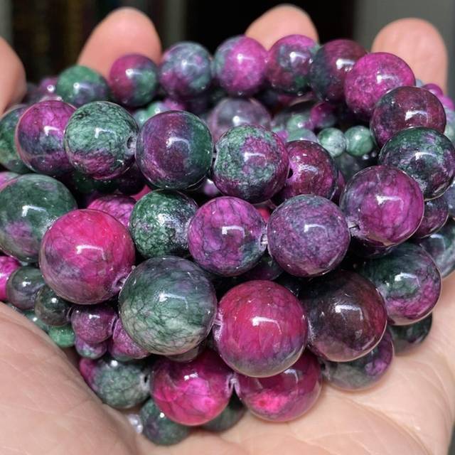 SHEIN 1 Strand Natural Stone Beads 4 6 8 10mm Tourmaline Persian Jades Round Beads For Jewelry Making Needlework DIY Bracelet Necklace