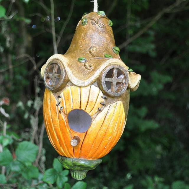 Flower Bulb Hanging Bird House - Brown (24cm H X 15cm W X 12cm D)