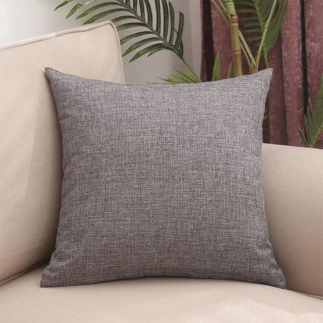 SHEIN 1pc Grey Cushion Cover, Modernist Linen Decorative Throw Pillow Case For Home