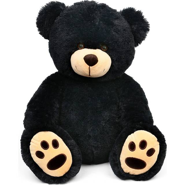 LotFancy Teddy Bear Stuffed Animals, 20 inch Soft Cuddly Plush Black Bear, Cute Toy with Footprints, Gift for Kids Baby Toddlers on Baby Shower, Birt