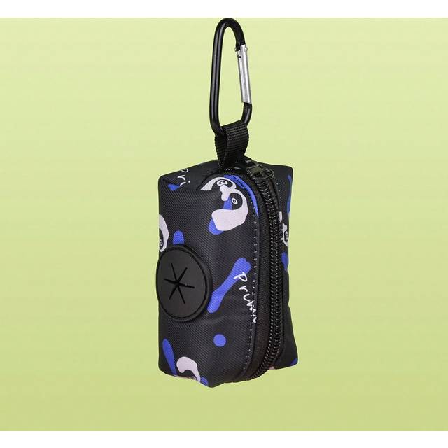 SHEIN 1pc Black Color Designer Print Fashion Design Dog Poop Bag Holder For Leash Attachment Without Leash And Poop Bag