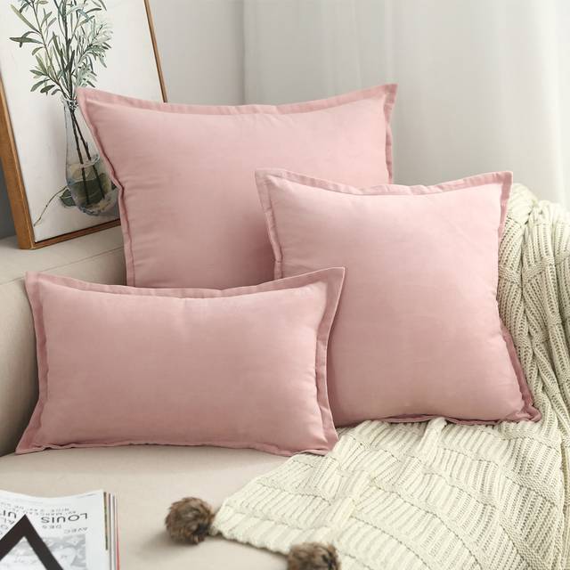 SHEIN 1pc Suede Ruffle Decorative Pillow Cover Or Lumbar Cushion, For Bedroom, Living Room And Sofa Decor