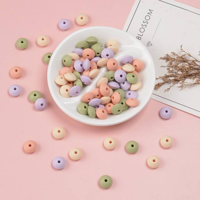 SHEIN 40/80/200/300pcs Silicone Abacus Beads - Vibrant Mixed Colors, Loose Spacer Beads For Jewelry Making, DIY, Handmade Accessories