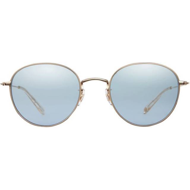 Garrett Leight PALOMA M Sunglasses MG-PRO/SFSKLM Matte Gold-Prosecco/Semi-Flat Sky Layered Mirror
