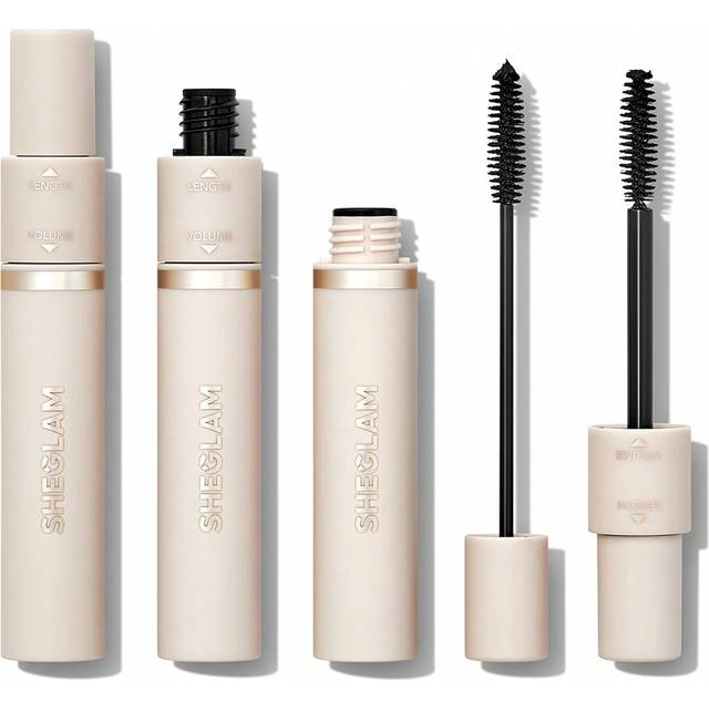 Lash Besties 2-I-1 Mascara Volymgivande Dubbelhuvudborste LäTt Att Ta Bort Inga FläCkar LåNgvarig Definiera Tjock FöRläNgning Volym Big Eyes Mascara C - Svart (En-Storlek)