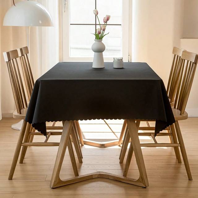 1st enfärgad duk, minimalistisk polyester vattentät duk för hemmet - Svart (Multi-size)