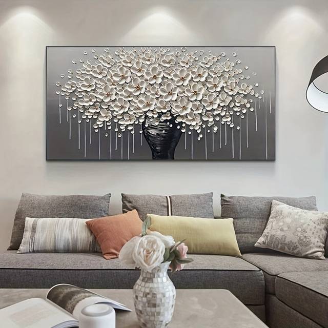 1 st, Ramlös abstrakt gyllene träd Blomma Canvas målning affischer, minimalism Väggkonstbild, Modern vardagsrumsdekoration Ingen ram - Multifärgad (50 cm x 100 cm)