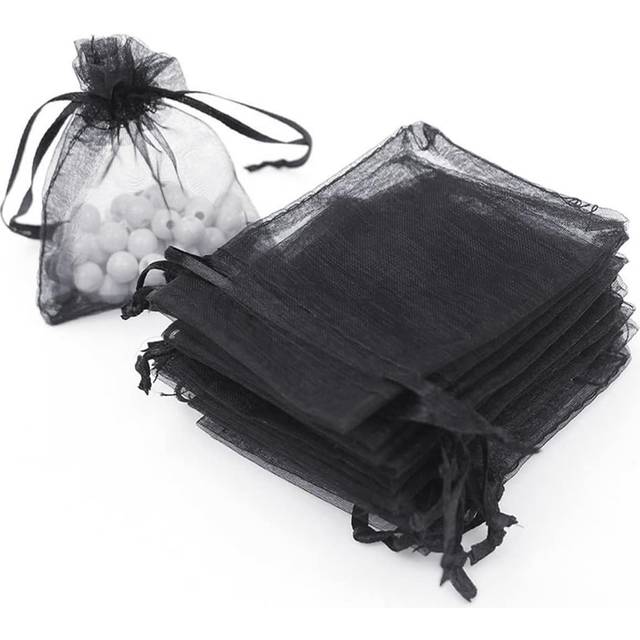 50 st presentpåsar med dragsko, perfekta för smycken, godis, bröllop, festgåvor, skolmaterial, matpåse, matlåda, lämplig för godis, choklad, kakor etc - Svart (7*9 cm,9*12cm,10*15 cm,11*16 cm,13*18 cm,15*20 cm,17*23 cm,7*9 cm 10 st)