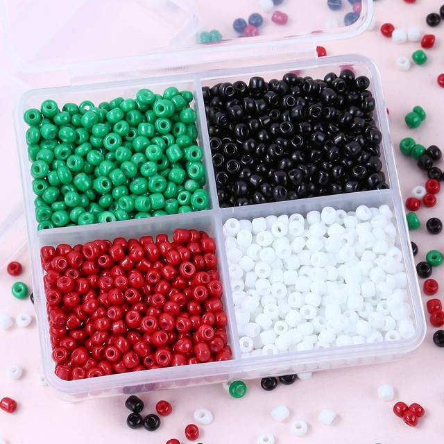 SHEIN 4 colors 1500pcs 3mm seed beads for women DIY bracelet necklace jewelry making