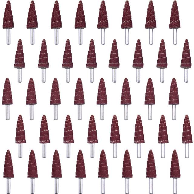 Mixiflor 40Pcs Cone Shape Abrasive Sandpaper 1/4 Inch Shank Flap Wheels  80/120/180/240/320 Grits Aluminum Oxide for Removing Rust  Deburring  Polishi
