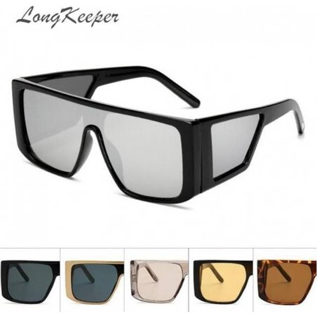 (C4 gold grey) LongKeeper Yellow Night Vision Goggles Shield Sunglasses Men Women Brand Designer Mirror Lens Oversized Square Sun Glasses Sport
