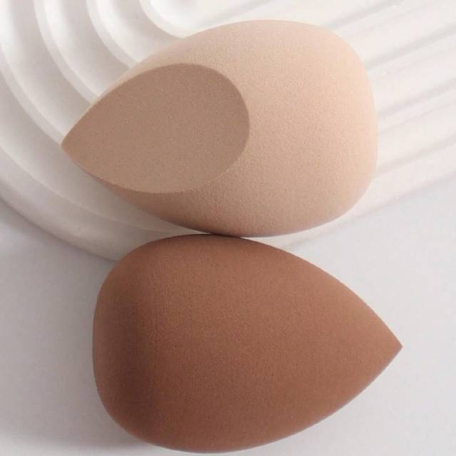 SHEIN Makeup Sponge Pack Of 2, Complexion Beauty Sponges For Liquid, Cream And Powder, Multicolored Makeup Sponge, Latex-Free Dry & Wet Dual Use Foundation
