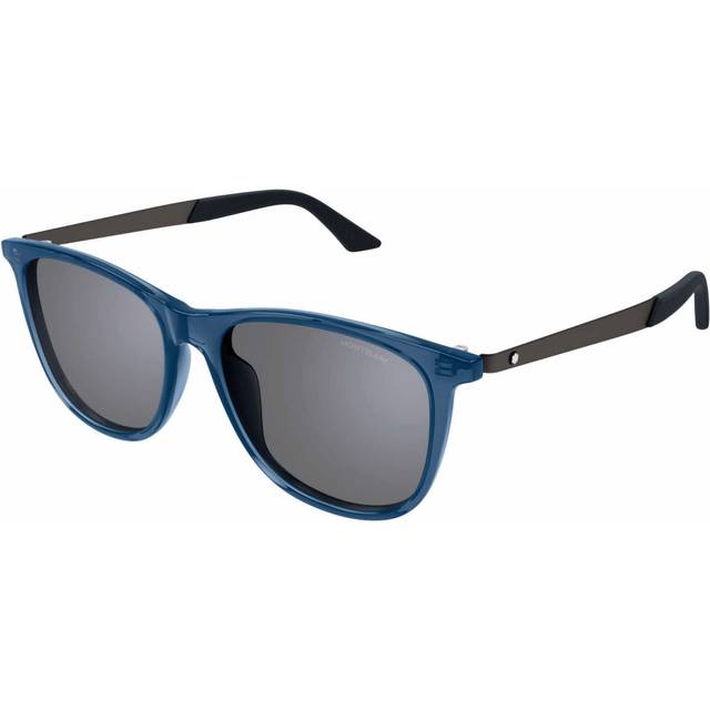 Montblanc Man MB0330S 003 Sunglasses Acetate Blue Silver Squared