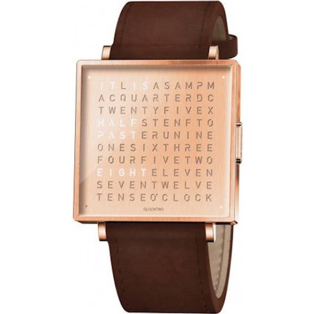 QLOCKTWO Watch W39 Fine Copper Leather D