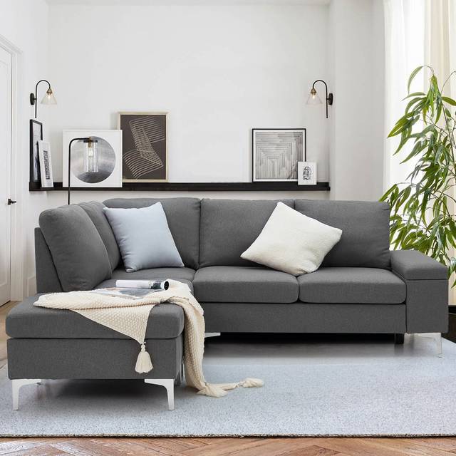 Alteus Reversible Corner Sofa - Grey (77.47cm H X 217.17cm W X 198.62cm D)