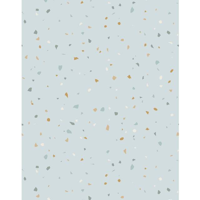 7m x 75cm Matte Terrazzo Effect Wallpaper Roll - Blue