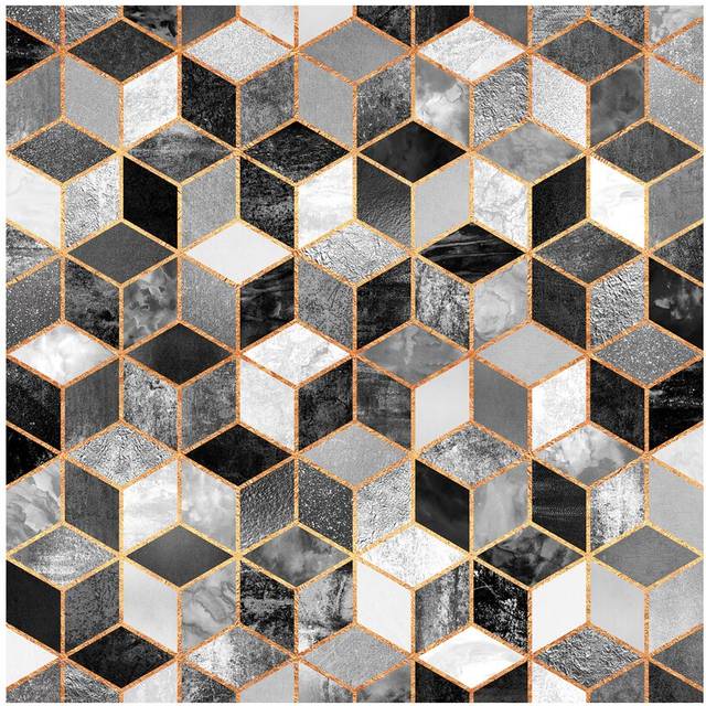 Black and White Cubes by Elisabeth Fredriksson - Graphic Art Print on Canvas - No Frame (93.98cm H x 93.98cm W x 3.81cm D)