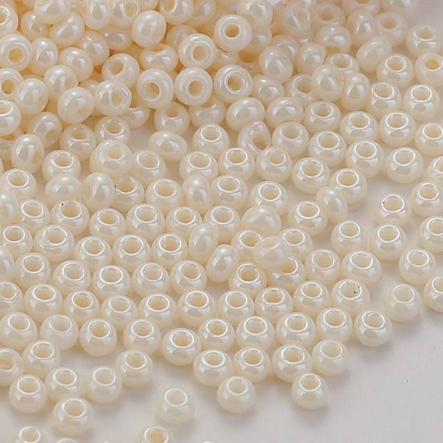 SHEIN 1000pcs 2.0mm Faux Pearl Luster Creamy Solid Color Glass Beads For Diy Jewelry Making
