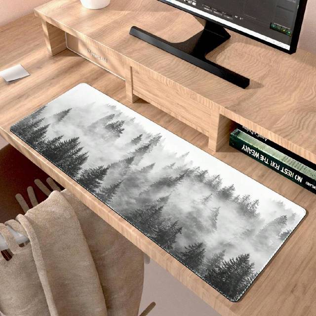1 st. Stor Grå Skog Mönster Skrivbord Gaming Mus Vaddering För Kontor - Multifärgad (90*40 cm,80*30 cm,60*30 cm,24*20 cm,26*21cm,28*20 cm,35*26 cm,70*30 cm)