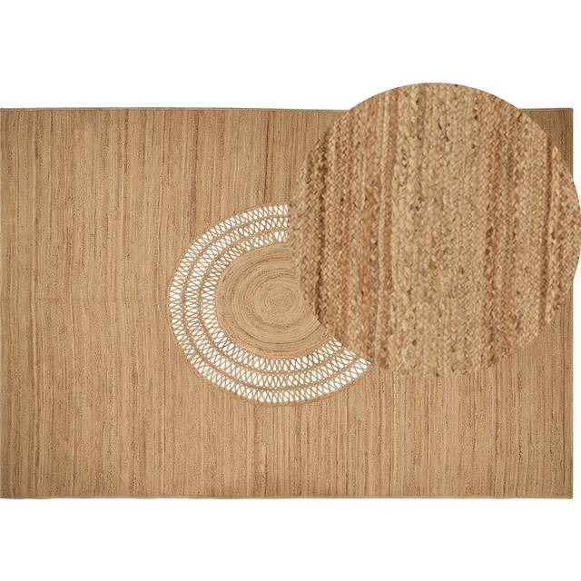 Beliani - Braided Jute Area Rug Natural Boho Style Cut-Out Pattern Floor Mat 160 x 230 cm Beige Bogazoren