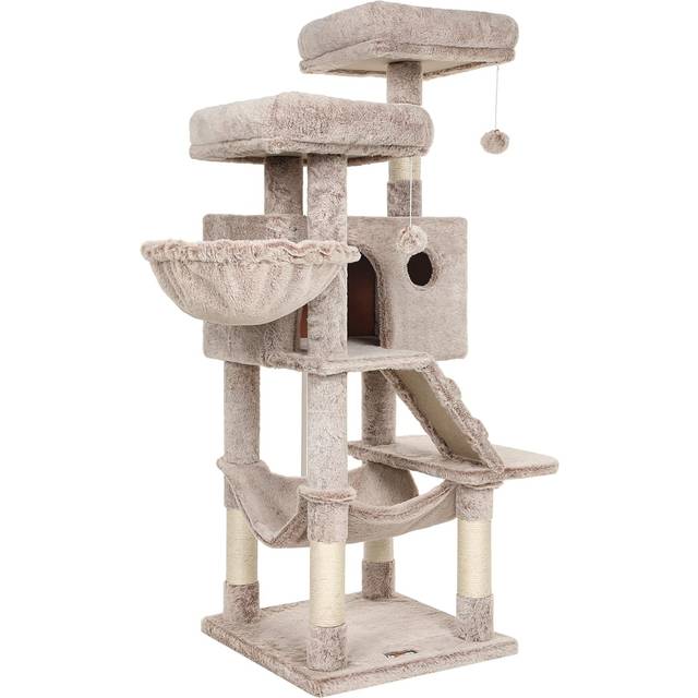 Cat Tower for Large Cats, White-Brown