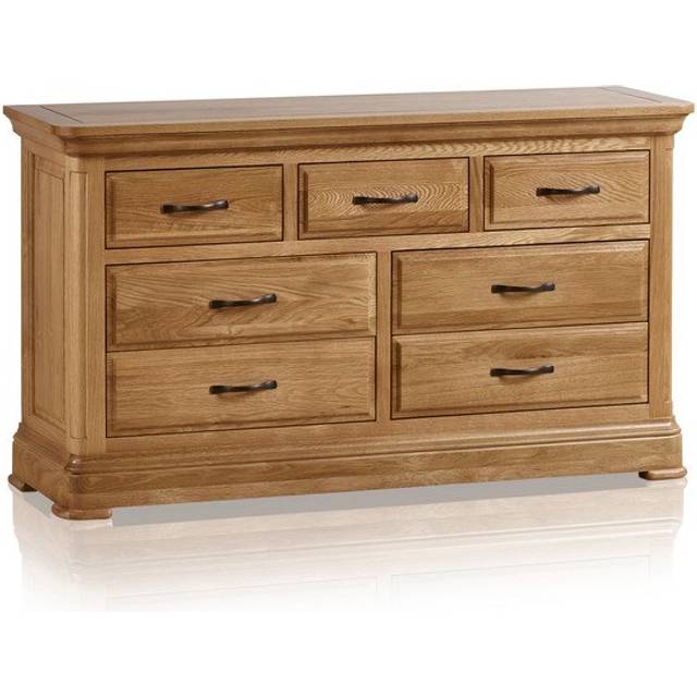 Natural Solid Oak Chest of Drawers - 7 Drawer Chest - Canterbury Range - Oak Furnitureland