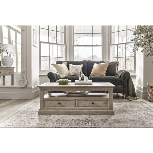 Weathered Oak Coffee Tables - 2 Drawer Coffee Table - Burleigh Range - Oak Furnitureland