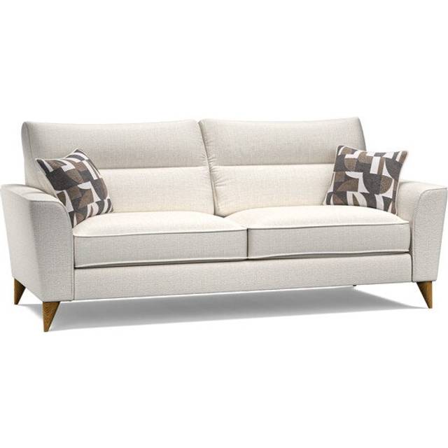 Barley Ivory Fabric Sofas - 4 Seater Sofa - Levi Range - Oak Furnitureland