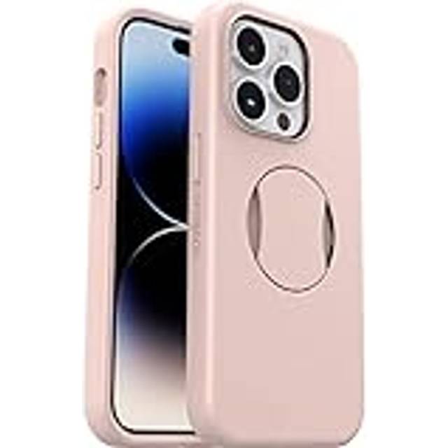 OtterBox iPhone 14 Pro (endast) OtterGrip Symmetry Series Case - MADE ME BLUSH (Rosa), inbyggt grepp, elegant fodral, fästs till MagSafe, upphöjda kanter skyddar kamera och skärm