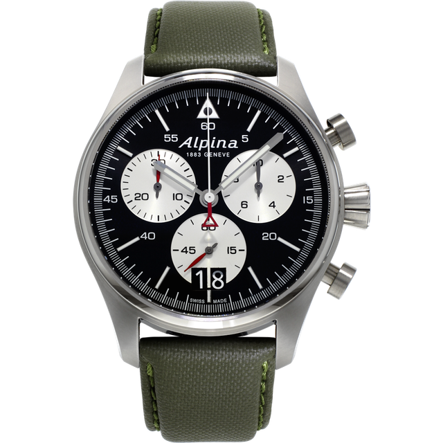 Alpina Watch Startimer Pilot Big Date Chronograph D - Black