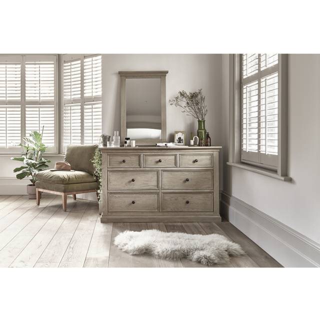 Weathered Oak Chest of Drawers - 7 Drawer Chest - Burleigh Range - Oak Furnitureland