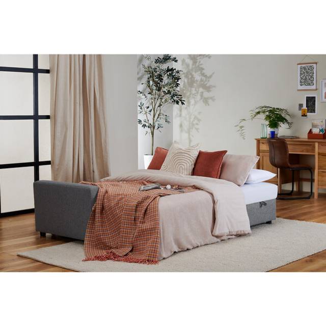 Charcoal Fabric Sofas - Right Hand Chaise Sofa bed - Kip Sofas Range - Oak Furnitureland