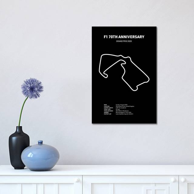 Formula 1 70th Anniversary (Black) - Wrapped Canvas Typography (101.6cm H x 66.04cm W x 1.91cm D)