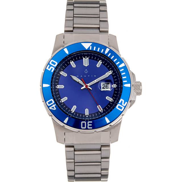 Nautis Mens Admiralty Pro 200 Bracelet Watch w/Date - Blue Stainless Steel - One Size