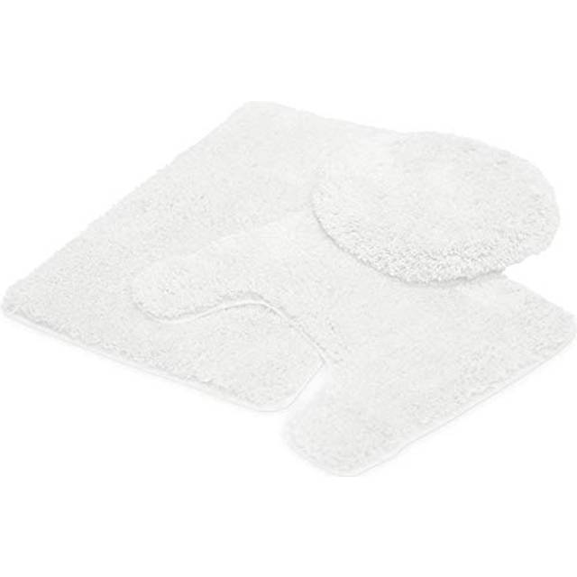 3 pc Solid Pure White Bathroom Rug Set Bath Mats Bath Set Super Soft Anti Slip Soft Mats New