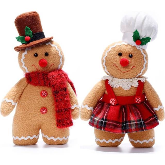 Shapeazy Gingerbread Plush Stuffed Animal Christmas Stuffed Animal Stuffed Gingerbread Boy Girl Gingerbread Man Plush Toys Christmas Decor Gingerbread