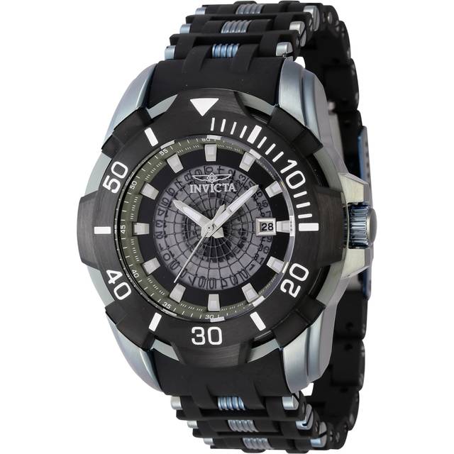 Invicta Sea Spider Stainless Steel And Polyurethane Strap Transparent Black Dial 44130 100M Men's Watch