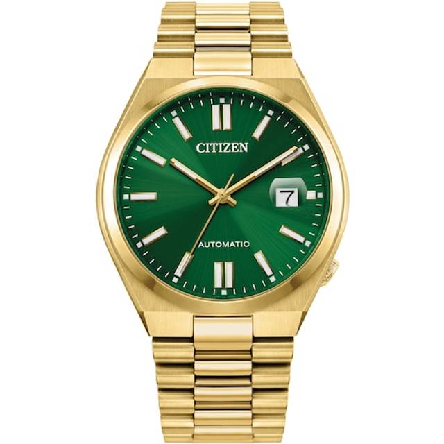 Citizen Nj0152-51x Tsuyosa Automatic Gold Tone Green Analog Men's Casual Watch