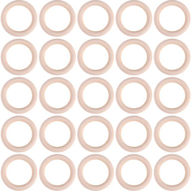 25 Pcs Natural Wood Rings 70mm Unfinished Macrame Wooden Ring Wood Circles for DIY Craft Ring Pendant Jewelry Making