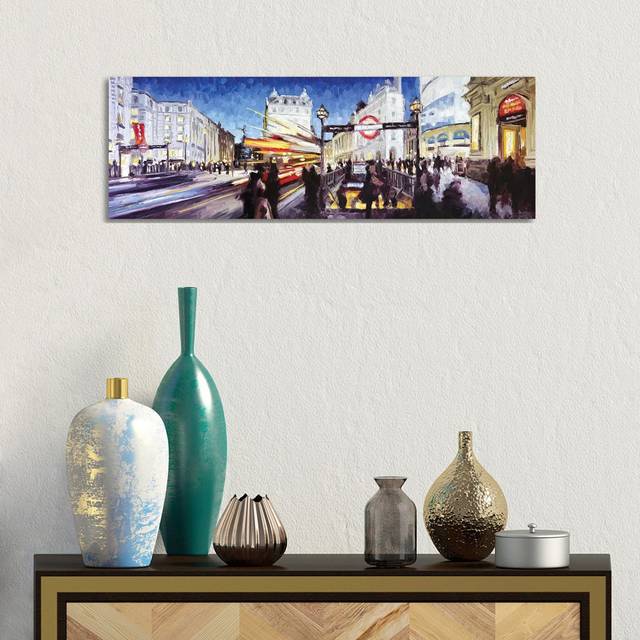 Piccadilly Circus II by Roger Disney - Wrapped Canvas Art Prints (30.48 cm H x 91.44 cm W x 1.91 cm D)