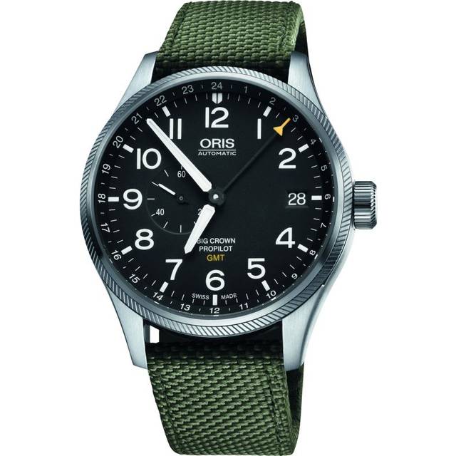 Oris Watch Big Crown Propilot GMT Olive Textile - Black