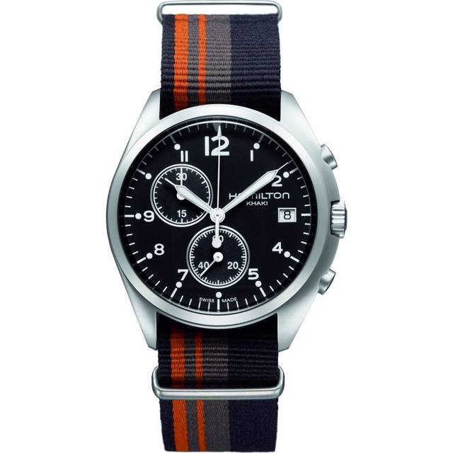 Hamilton Watch Khaki Aviation Pilot Pioneer Chrono Quartz - Black