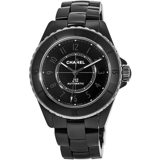 Chanel Black Ceramic J12 H6185 Automatic Men's Wristwatch 38 mm